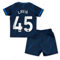 Chelsea Romeo Lavia #45 Vieras Peliasu Lasten 2023-24 Lyhythihainen (+ Lyhyet housut)
